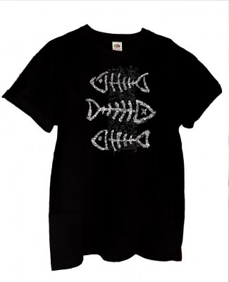 Boyfriend T-shirt FRUIT OF THE LOOM Fish σε μαύρο χρώμα.